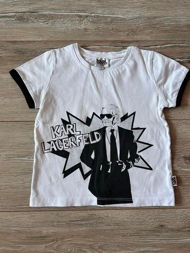 Karl Lagerfeld T-shirt wit met print, Kinderen en Baby's, Ophalen of Verzenden, Zo goed als nieuw, Jongen of Meisje, Shirt of Longsleeve