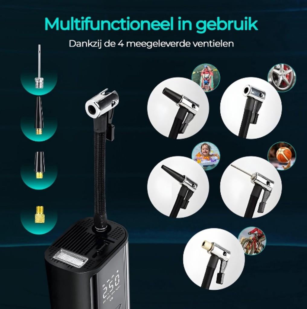 Senzo Elektrische bandenpomp, Theodoor Colenbranderhof 9, 3059LC Rotterdam, Nederland, Info@currentcomponents.nl, Nieuw, Ophalen of Verzenden