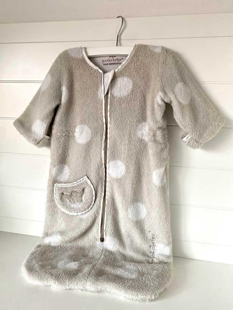 Puckababy teddy winter slaapzak grijs 0-6 maanden tog 2.5, Ophalen of Verzenden, Zo goed als nieuw, 70 tot 85 cm, Slaapzak