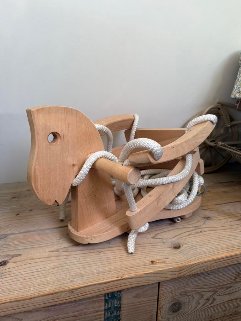 Schommel paard hout, Ophalen, Zo goed als nieuw