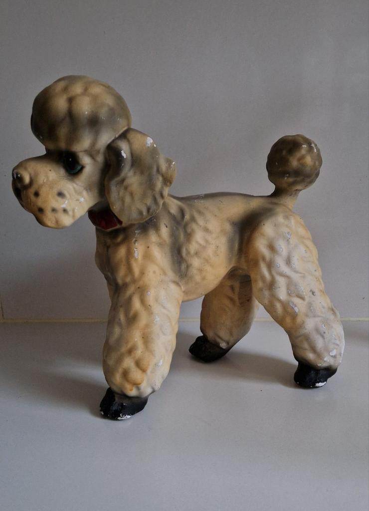 vintage poedel van gips, Ophalen, Huis en Inrichting