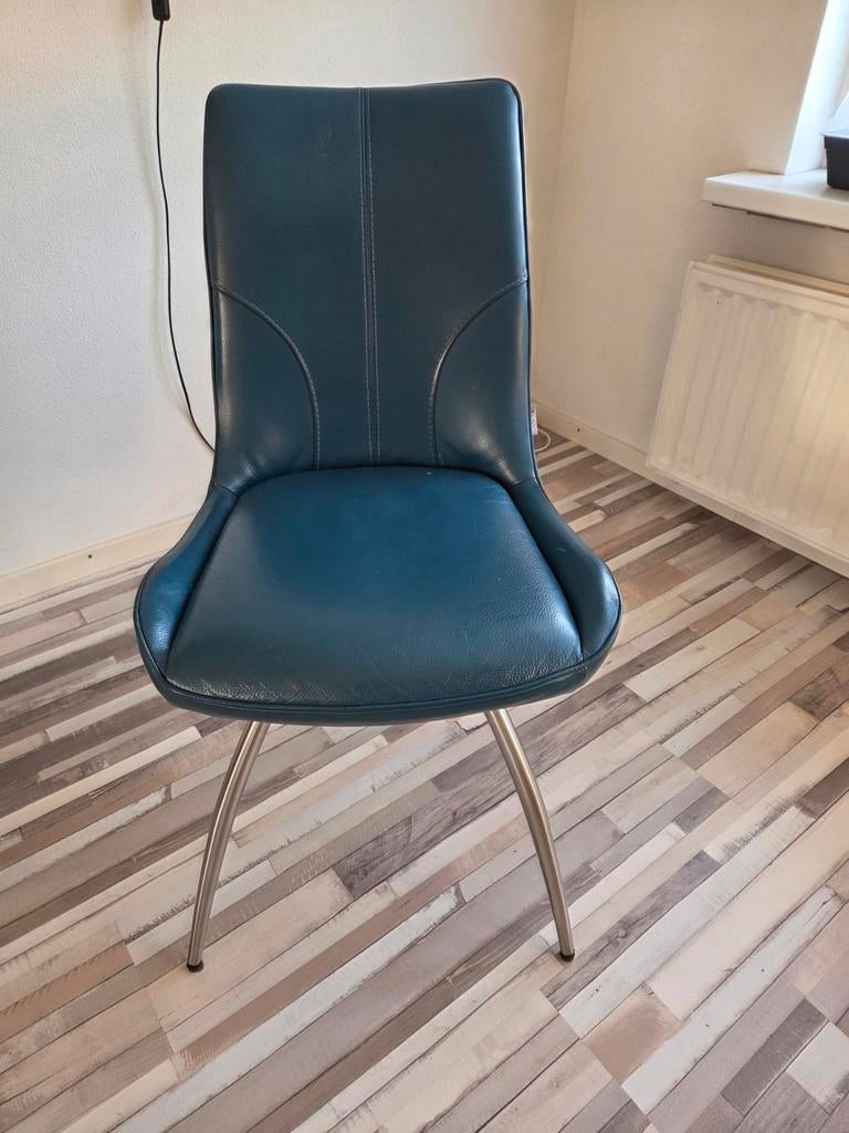5 leren eetkamerstoelen Xooon., Ophalen, Gebruikt, Overige kleuren