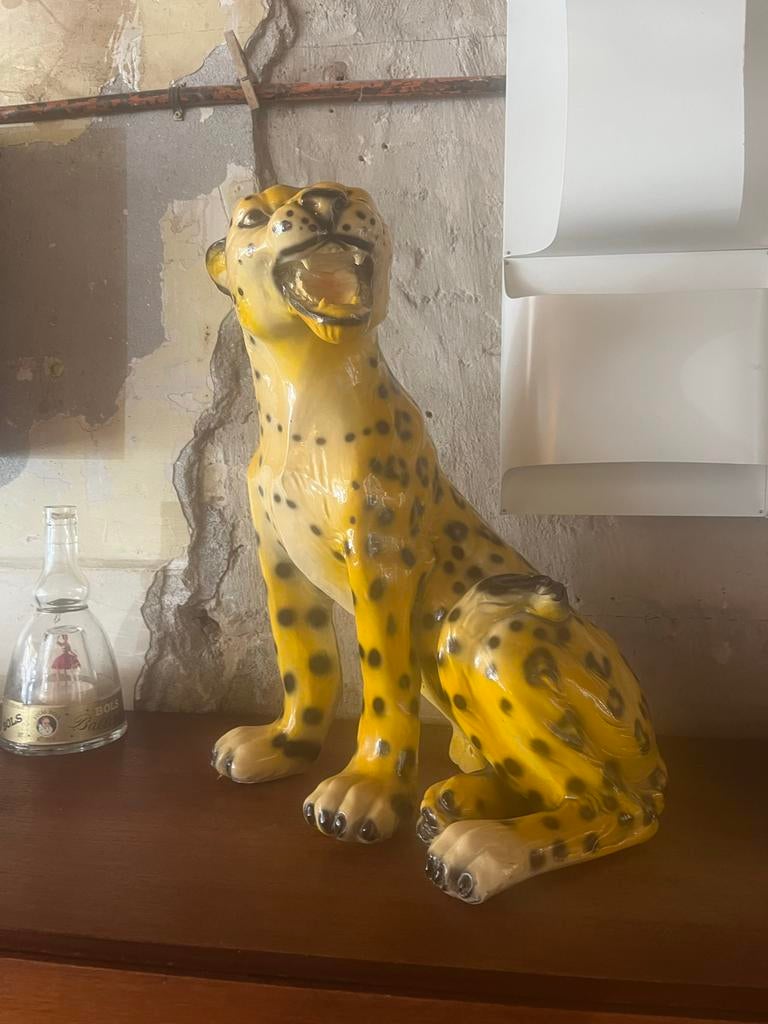 Hollywood Regency keramiek panter, Antiek en Kunst, Ophalen of Verzenden