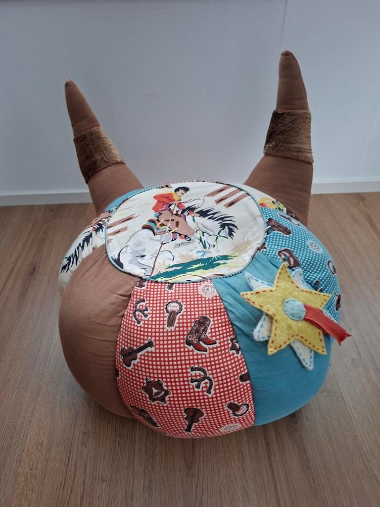 Poef Colorique rodeo, Ophalen, Rond, Minder dan 50 cm, Stof