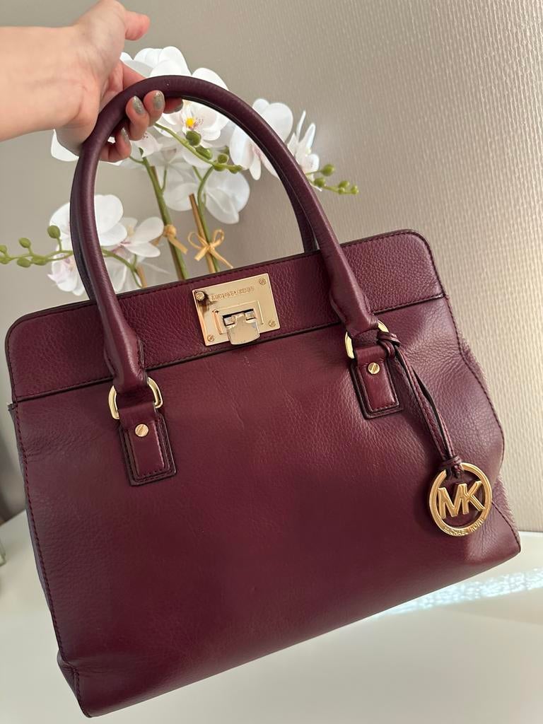 MICHEAL KORS HANDTAS - ORIGINEEL - BORDEAUX ROOD, Ophalen of Verzenden, Zo goed als nieuw, Rood, Handtas