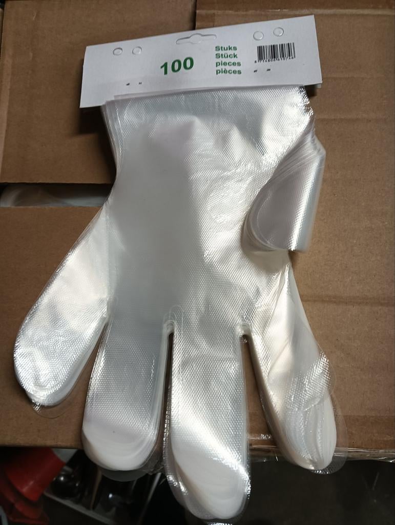 Polyethyleen handschoenen transparant, Doe-het-zelf en Verbouw, Kratten en Dozen, Ophalen of Verzenden