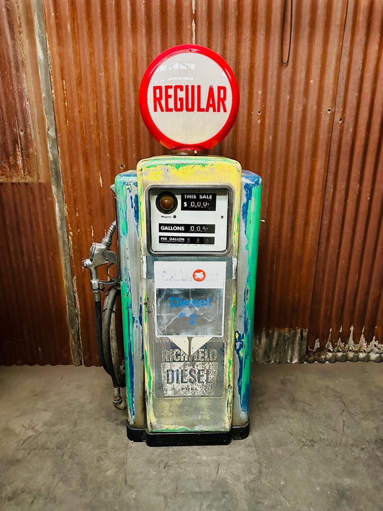 Union 76 Wayne benzinepomp uit 1948 Originele patina., Ophalen, Gebruikt, Reclamebord