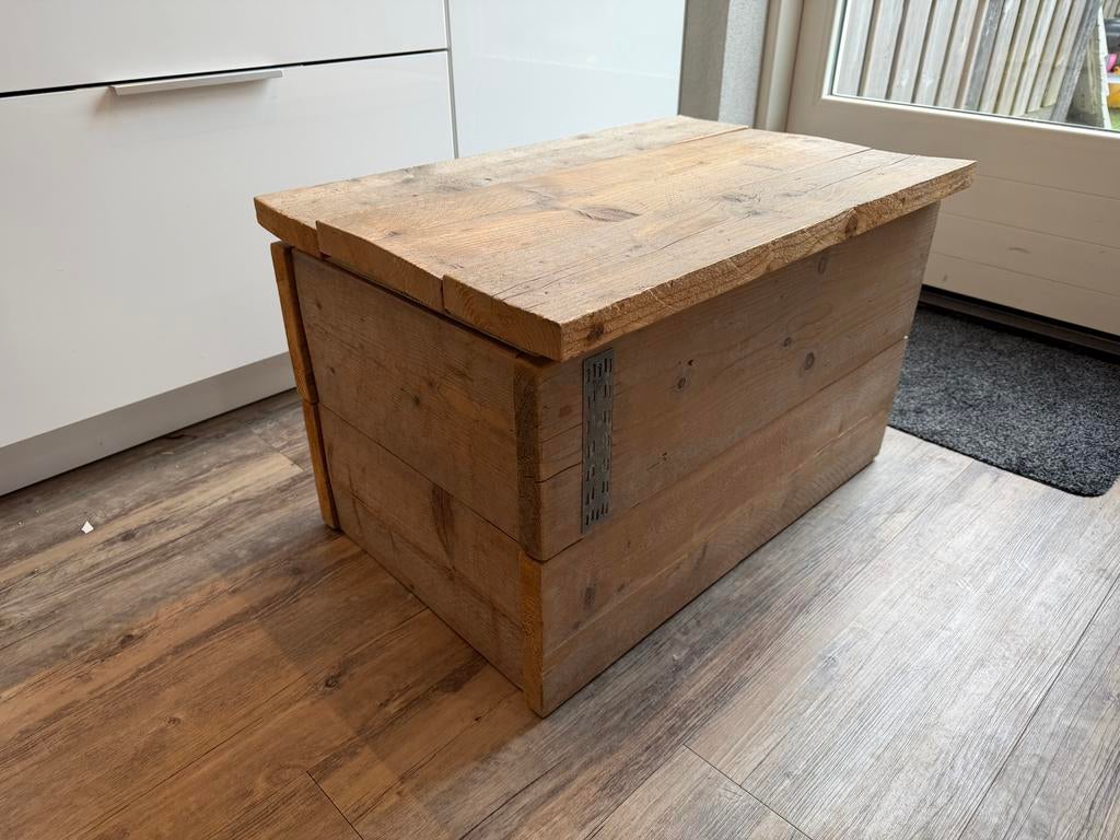 Steigerhouten speelgoedkist, Ophalen, 50 tot 100 cm, Zo goed als nieuw, Minder dan 50 cm