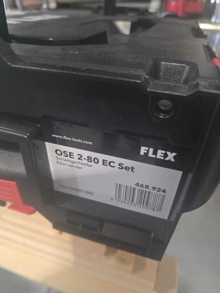 FLEX OSE 2-80 EC Set Schuurmachine - Nieuw in Koffer, Ophalen of Verzenden, Nieuw, Minder dan 600 watt, Vlakschuurmachine