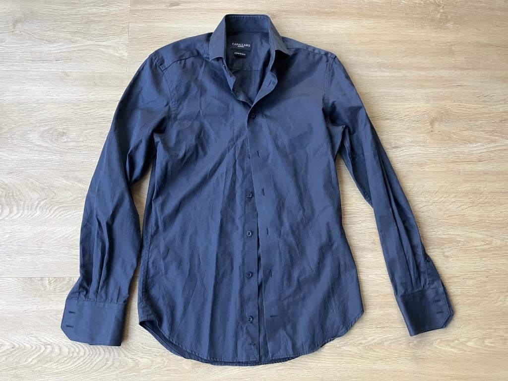 Cavallaro overhemd donkerblauw maat 36, Kleding | Heren, Overhemden, Blauw, Halswijdte 38 (S) of kleiner, Ophalen of Verzenden