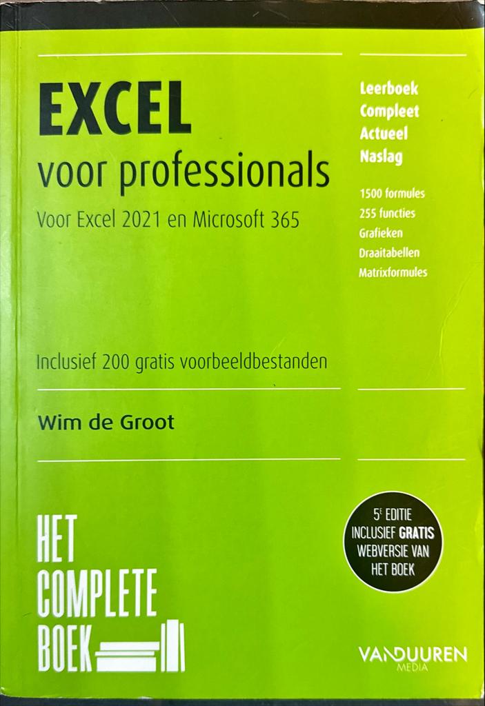 EXCEL voor professionals - Het complete boek, Boeken, Ophalen of Verzenden, Zo goed als nieuw, Software