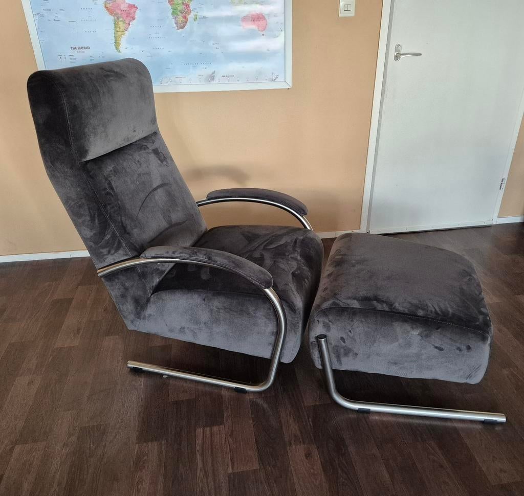 Fauteuil. Relax stoel met hocker., Huis en Inrichting, Fauteuils, Ophalen, Zo goed als nieuw, Stof