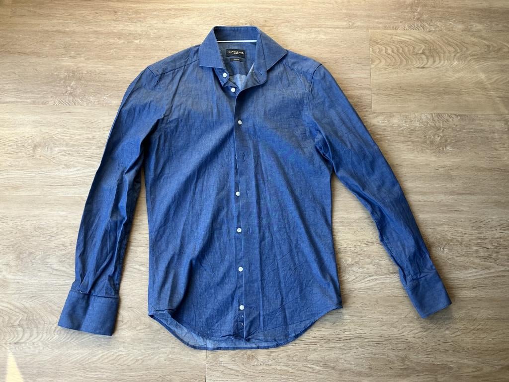 Cavallaro overhemd blauw spijkerlook maat 36, Kleding | Heren, Overhemden, Blauw, Halswijdte 38 (S) of kleiner, Nieuw, Ophalen of Verzenden