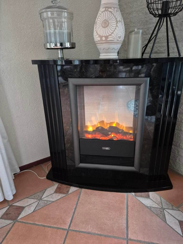 Dimplex Sfeerhaard Mozart Black met Ombouw - Elektrisch, Huis en Inrichting, Haarden, Ophalen, Gebruikt, Vrijstaande haard, Elektrische haard