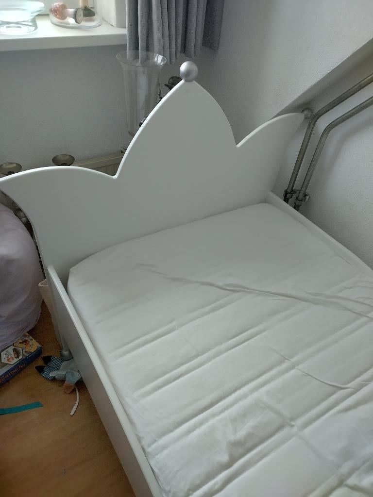 Princessenbed kroonbed zo goed als nieuw 90 X 200 CM, Ophalen, 90 cm, Eenpersoons, Wit