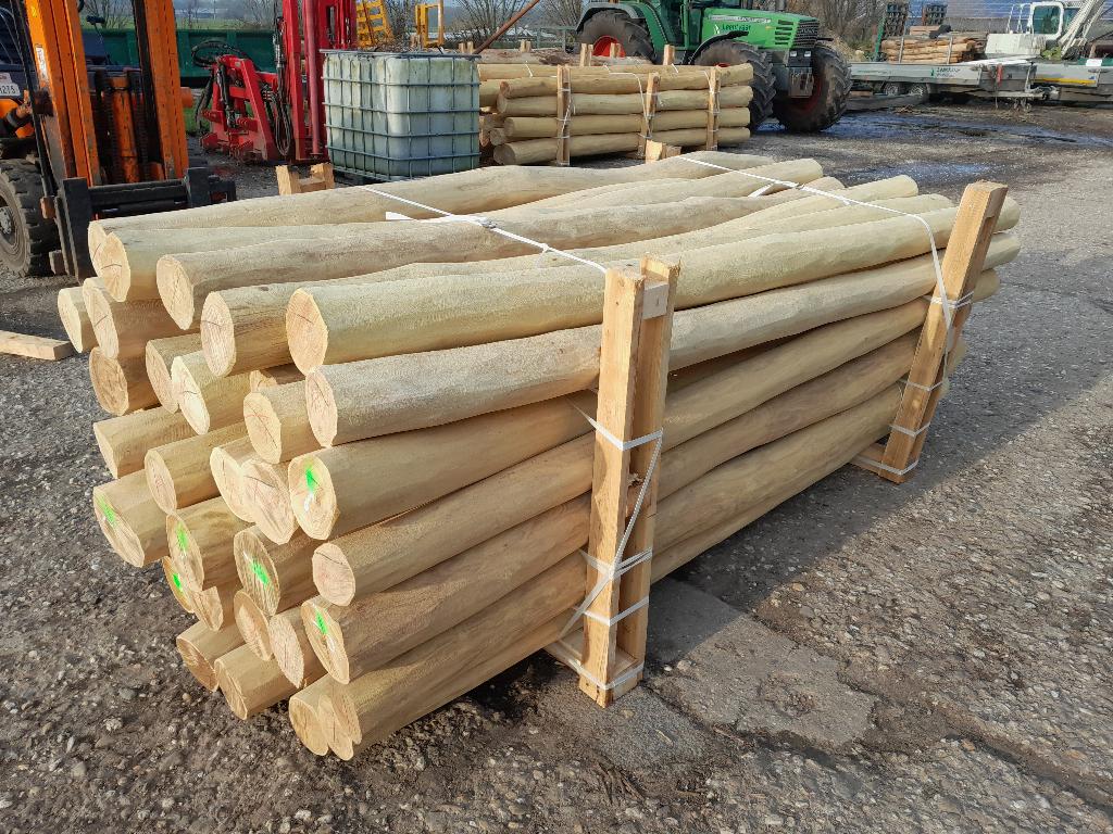 Spintvrij geschuurde robinia, duikelpalen 2,5 mtr 10/12 dik, Ophalen, Nieuw, 250 cm of meer, Palen