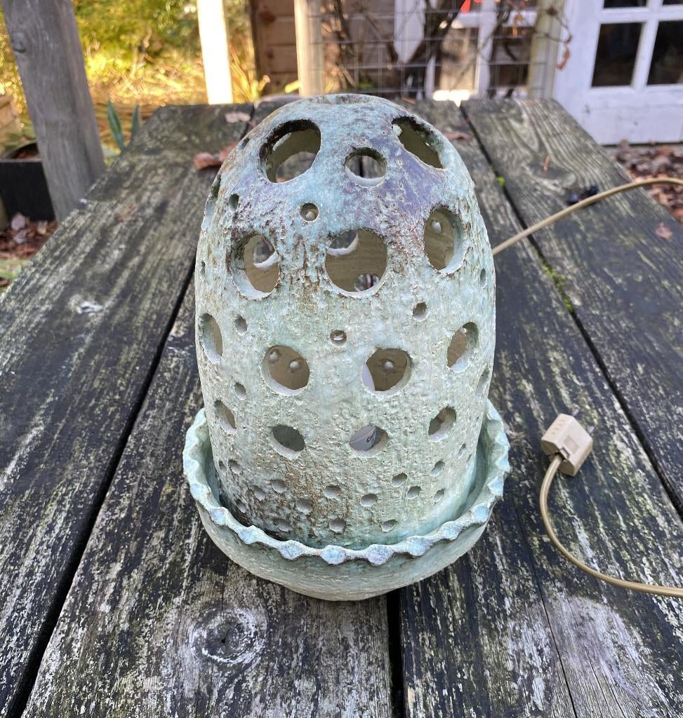 Leuke Aardewerk Tafellamp - vintage retro keramiek design, Huis en Inrichting, Overige materialen, Gebruikt, Ophalen of Verzenden