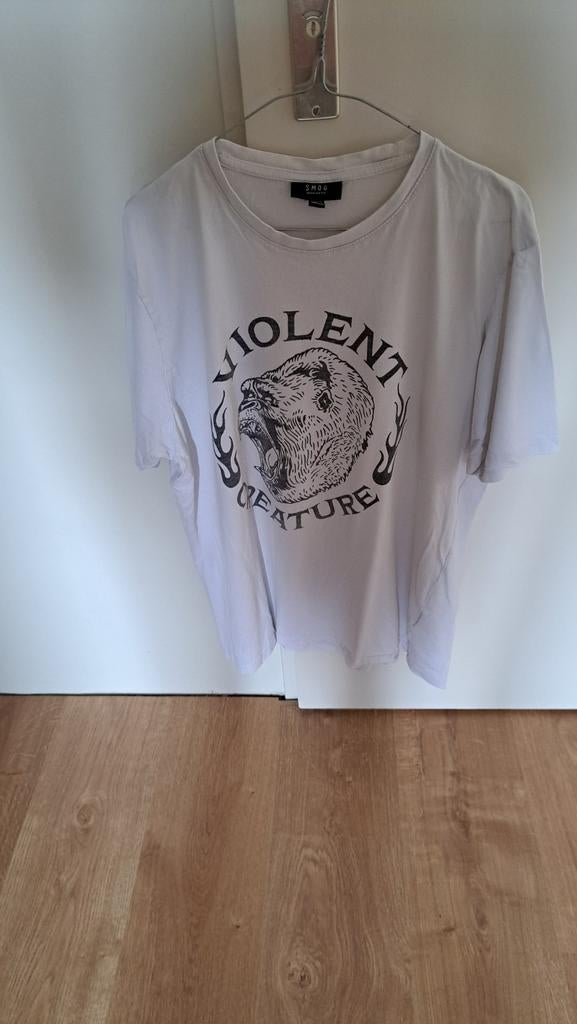 SMOG T-shirt met "Violent Creature" print - Maat XL, Wit, Maat 56/58 (XL), Ophalen of Verzenden, SMOG