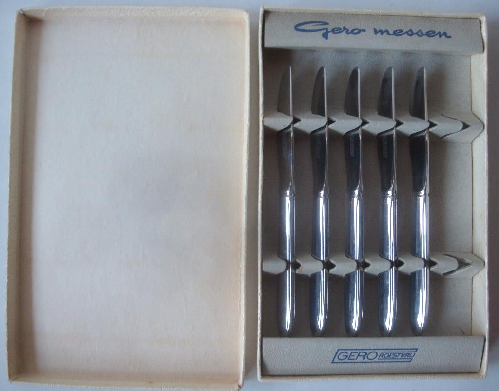 Gero roestvrij fruitmesjes in originele doos, goede staat, z, Ophalen of Verzenden