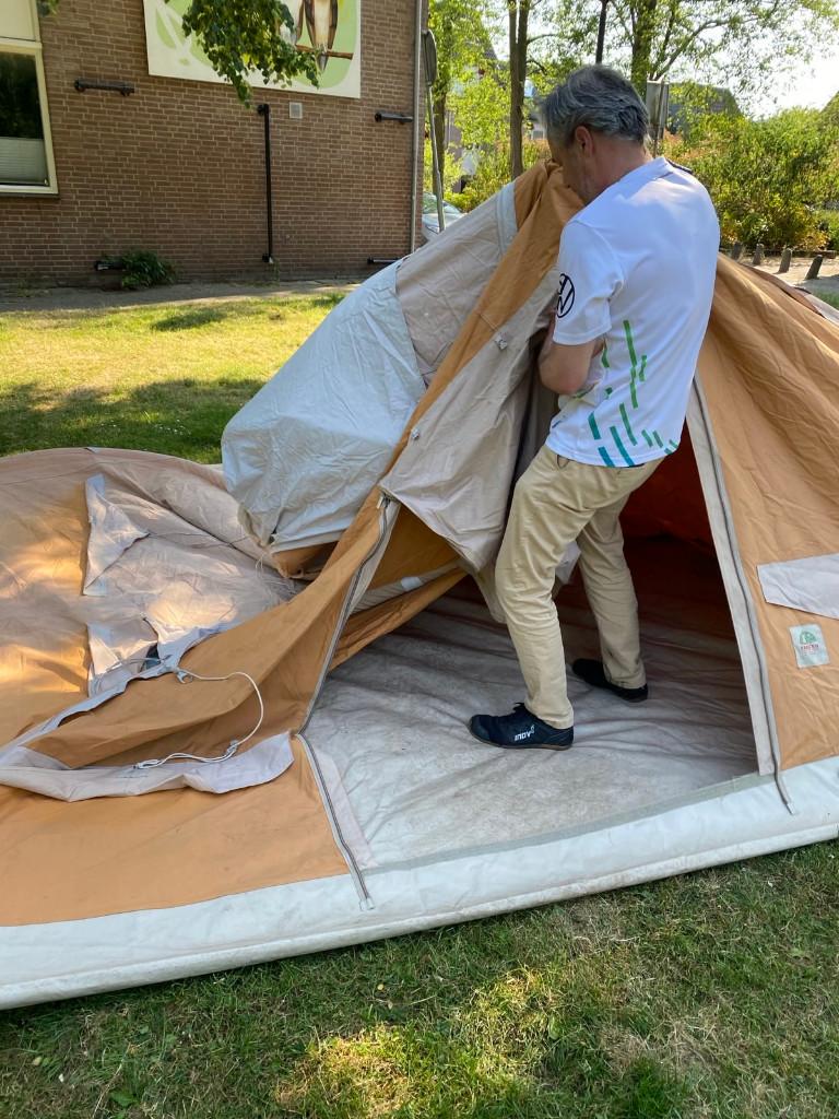 Karsten oppompbare tent met luifel – katoenen koepeltent –, Ophalen, Zo goed als nieuw, Tot en met 4