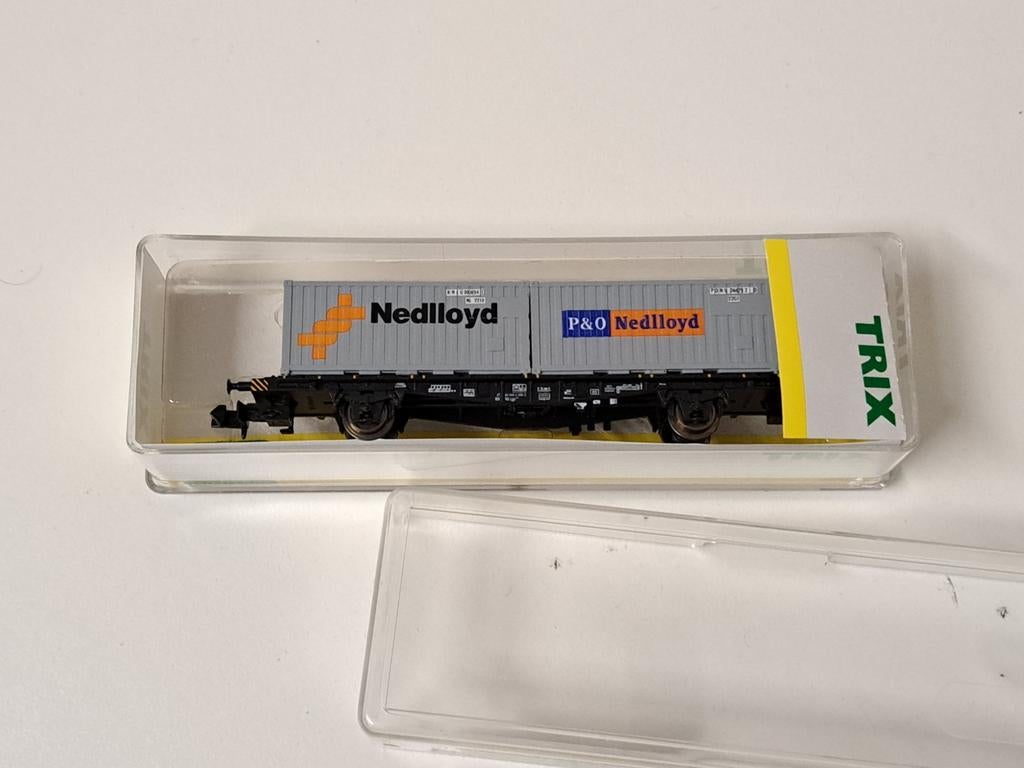 Minitrix containerwagon Nedlloyd P&O, art. 15627, Gelijkstroom, Trix, Wagon, Ophalen of Verzenden