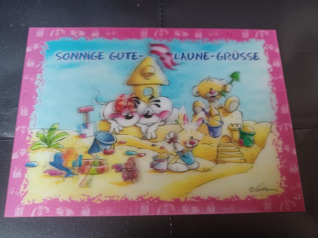 Diddl Duitse ansichtkaart (5) 3D diepte, Verzamelen, Ophalen, Verschillende figuren, Zo goed als nieuw, Papier, Kaart of Schrift