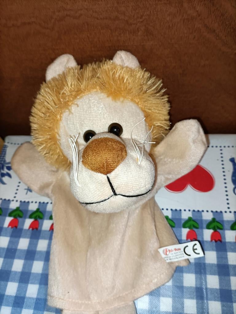 Leeuw handpop Eddy Toys 38 cm groot, Ophalen of Verzenden, Zo goed als nieuw, Overige typen