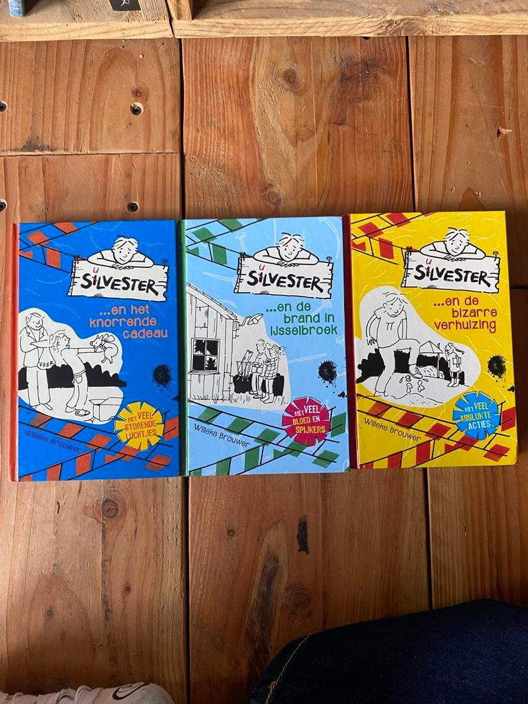 3 Sylvester boeken: knarrende cadeau, brand, bizarre verhuiz, Ophalen of Verzenden, Gelezen, Fictie algemeen