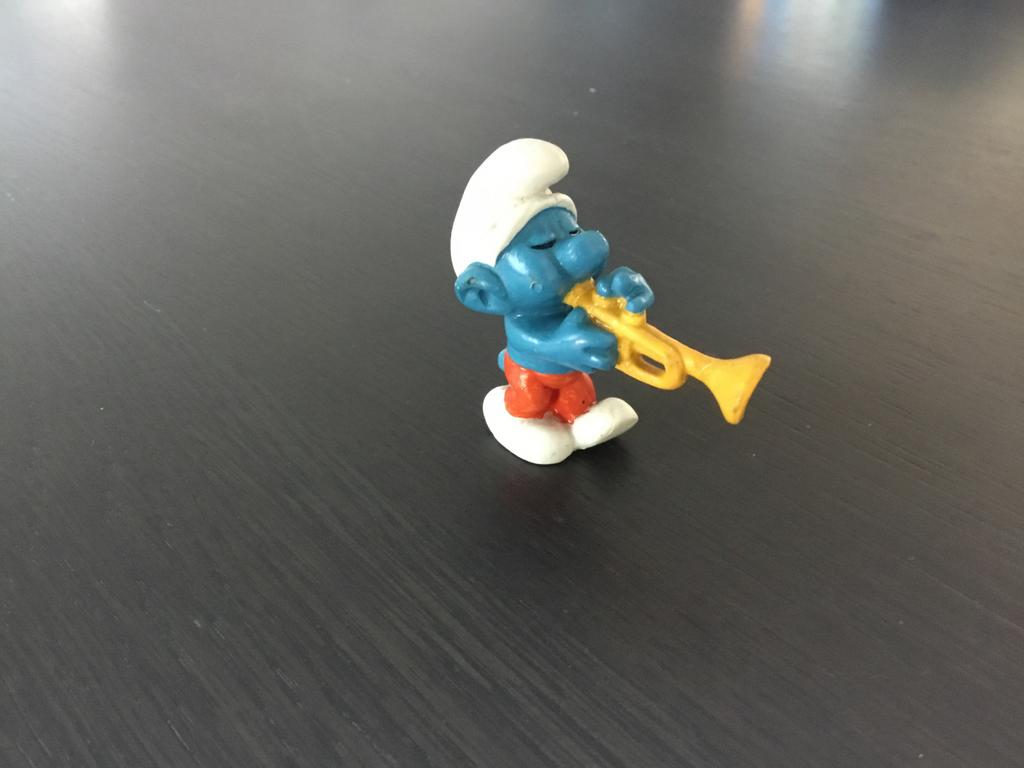 Trompetter smurf Schleich C 2, Verzamelen, Smurfen, Ophalen of Verzenden, Gebruikt, Muzieksmurf, Poppetje, Figuurtje of Knuffel