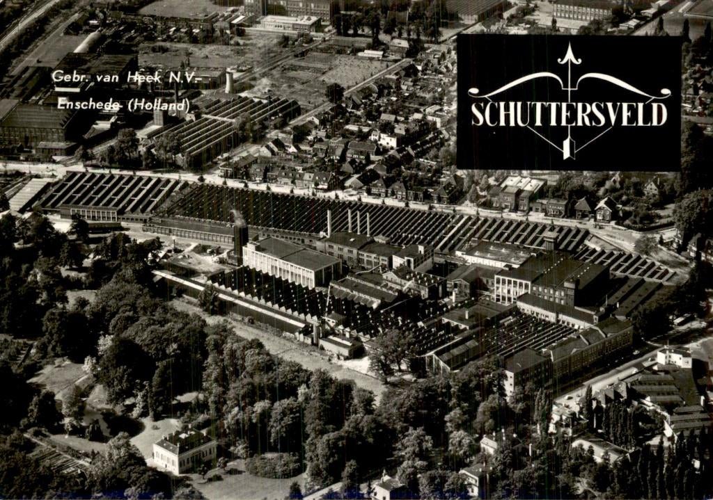 Enschede - Schuttersveld - Gebr. van Heek, Verzamelen, Ophalen of Verzenden, 1940 tot 1960, Ongelopen, Overijssel