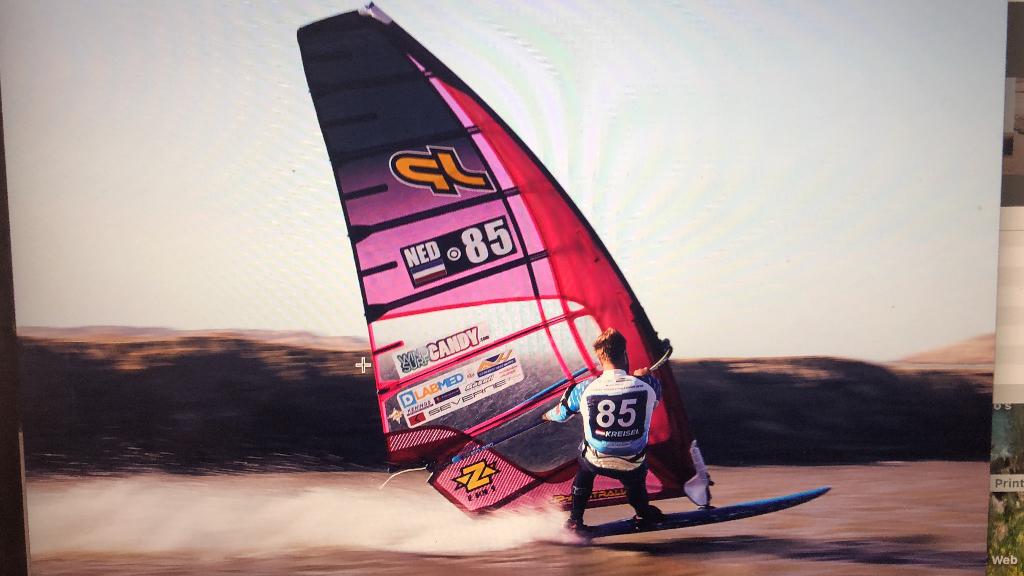 Neilpryde RS Racing EVO garage opruiming. JP speed 45 Z-fins, Watersport en Boten, Windsurfen, Ophalen, Zo goed als nieuw, Overige typen
