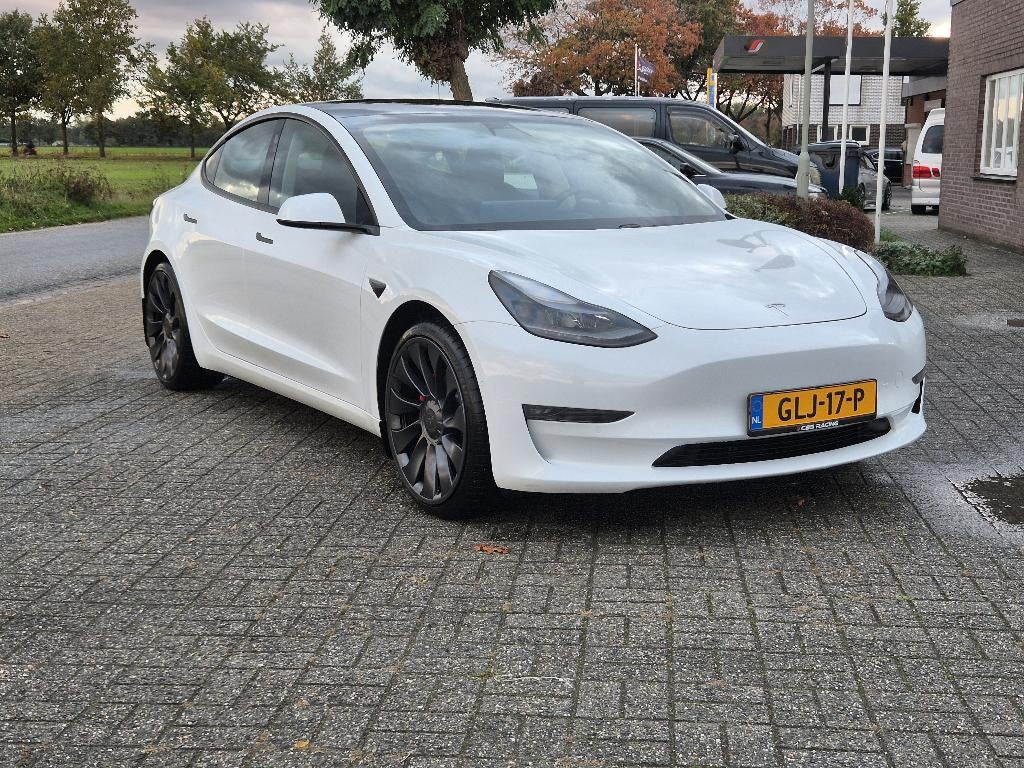 Tesla Model 3 Performance 2021 Warmtepomp Enhanced Autopilot, Auto's, Tesla, Automaat, Zwart, Wit, Leder