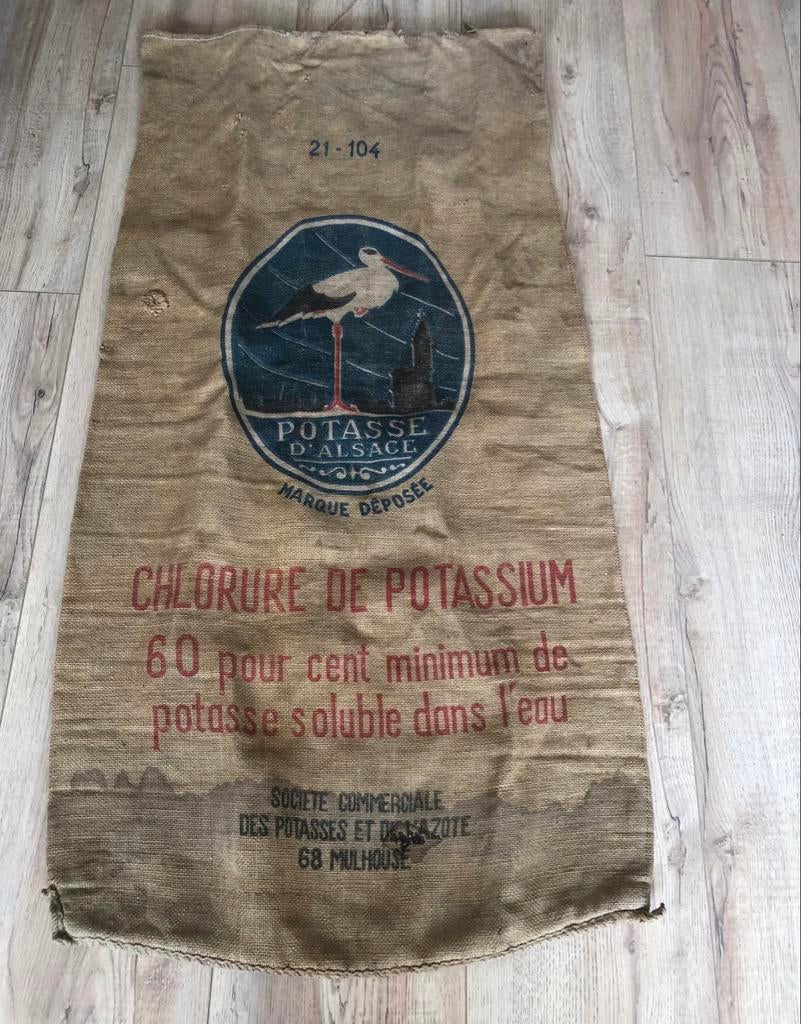 Oude jute zak Potasse d'Alsace, Ophalen of Verzenden