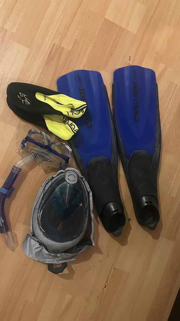 Snorkelspullen set (moet weg!), Watersport en Boten, Snorkelen, Ophalen of Verzenden, Zo goed als nieuw, Snorkelset