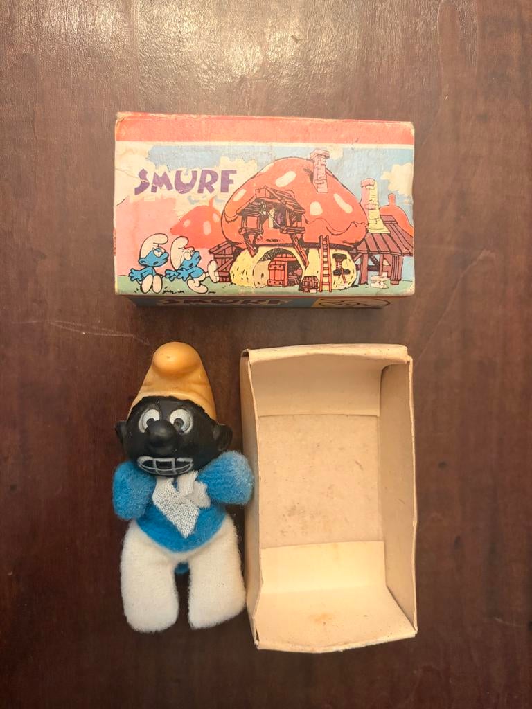 Vintage Smurf in Doosje - Peyo Kortekaas, Ophalen of Verzenden, Gebruikt, Overige Smurfen, Poppetje, Figuurtje of Knuffel