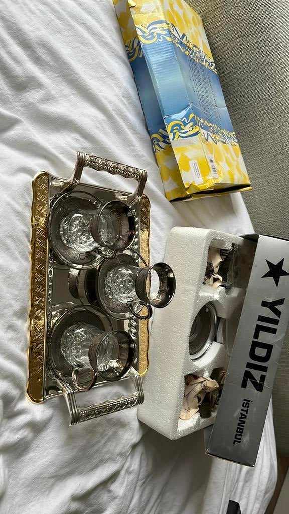 Turks theeservies met dienblad, Ophalen, Nieuw, Glas, Overige stijlen