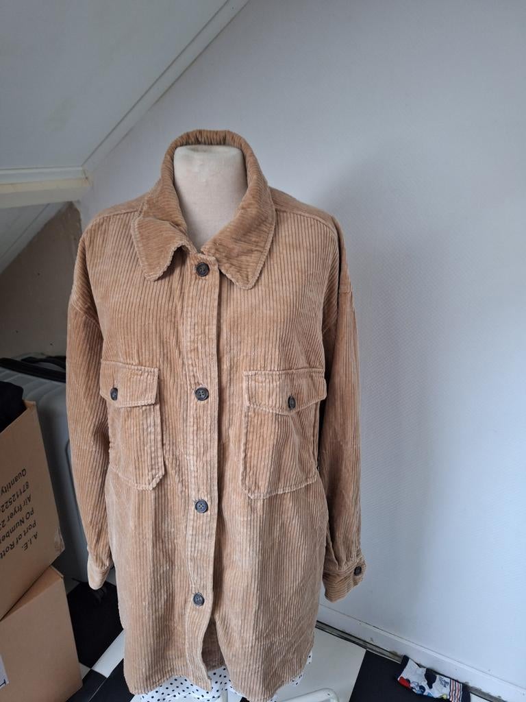 Beige corduroy jasje, H&M, Beige, Maat 42/44 (L), Ophalen of Verzenden