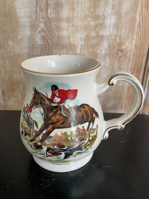 Antieke mok / biermok. Charisma Staffordshire vossenjacht., Antiek en Kunst, Ophalen