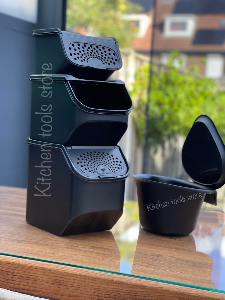 Nieuwe tupperware complete zwarte 4 delige reuzesmart set, Ophalen of Verzenden, Nieuw, Overige typen