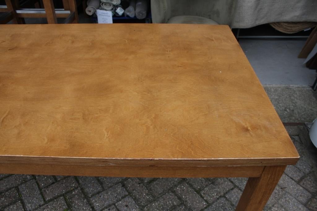 Mooie houten tafel eettafel stamtafel 200 x 100 cm., Ophalen, Gebruikt, Bruin, Eén