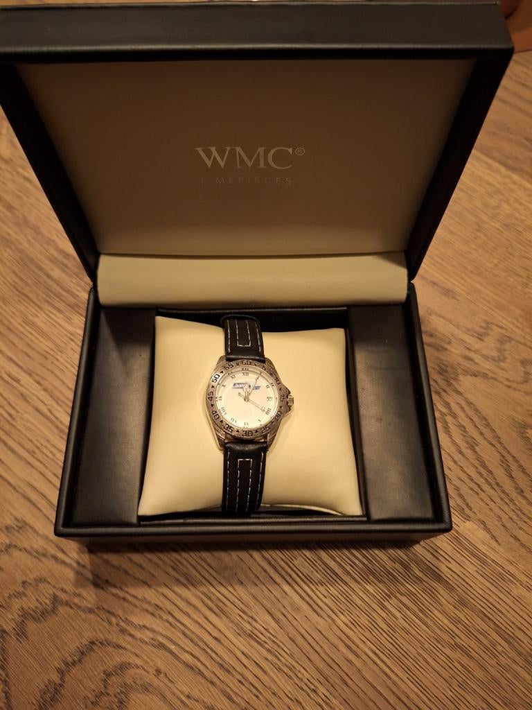WMC horloge met reclameprint, Ophalen of Verzenden, Nieuw, Leer, Overige merken