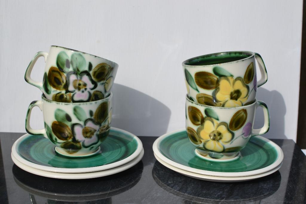 Vintage Boch Belgium In the mood servies 4 kop en schotels, Overige materialen, N, Ophalen of Verzenden, N