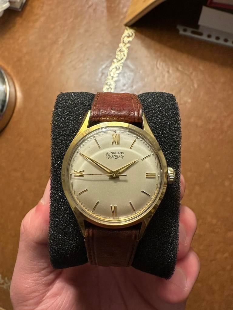 Junghans trilastic 17 jewels 35mm, Ophalen of Verzenden, Staal, Overige merken, 1960 of later