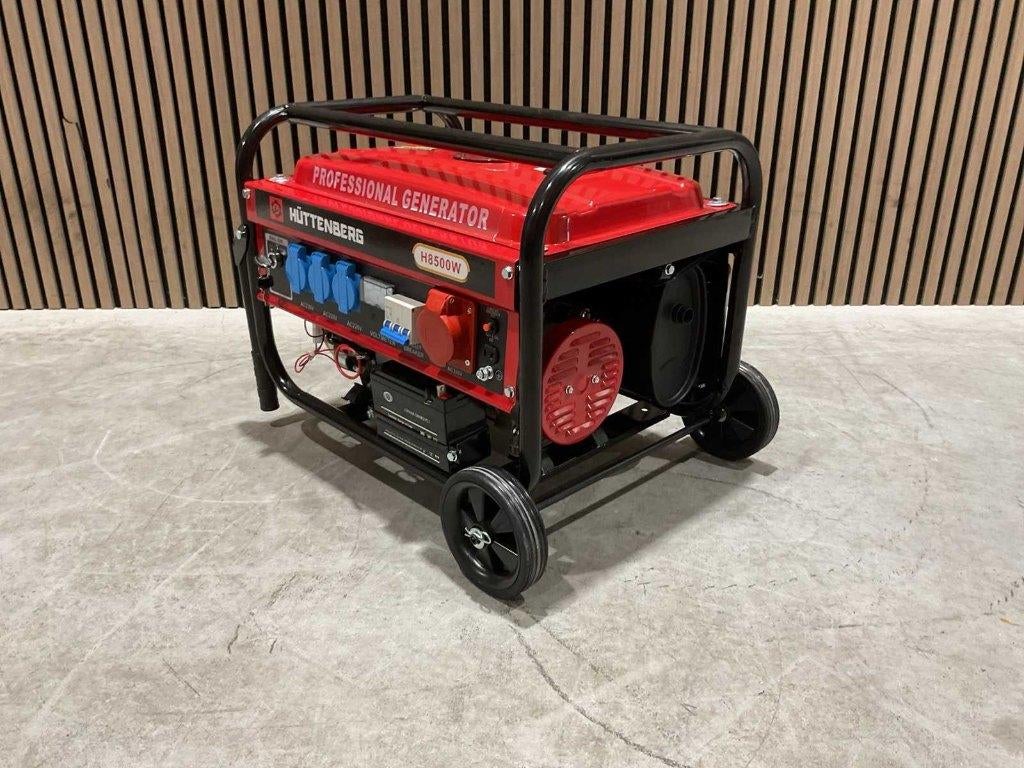 Aggregaat Huttenberg H8500W Electrische start en wielen ‼️, Doe-het-zelf en Verbouw, Ophalen, Nieuw, Minder dan 5 kVA, Benzine