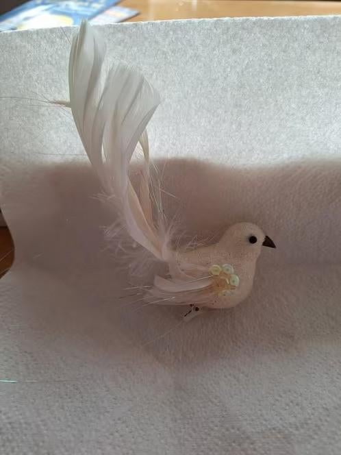 Witte vogel op clip h, Diversen, Kerst, Gebruikt, Onbekend, Ophalen of Verzenden, Losse verkoop