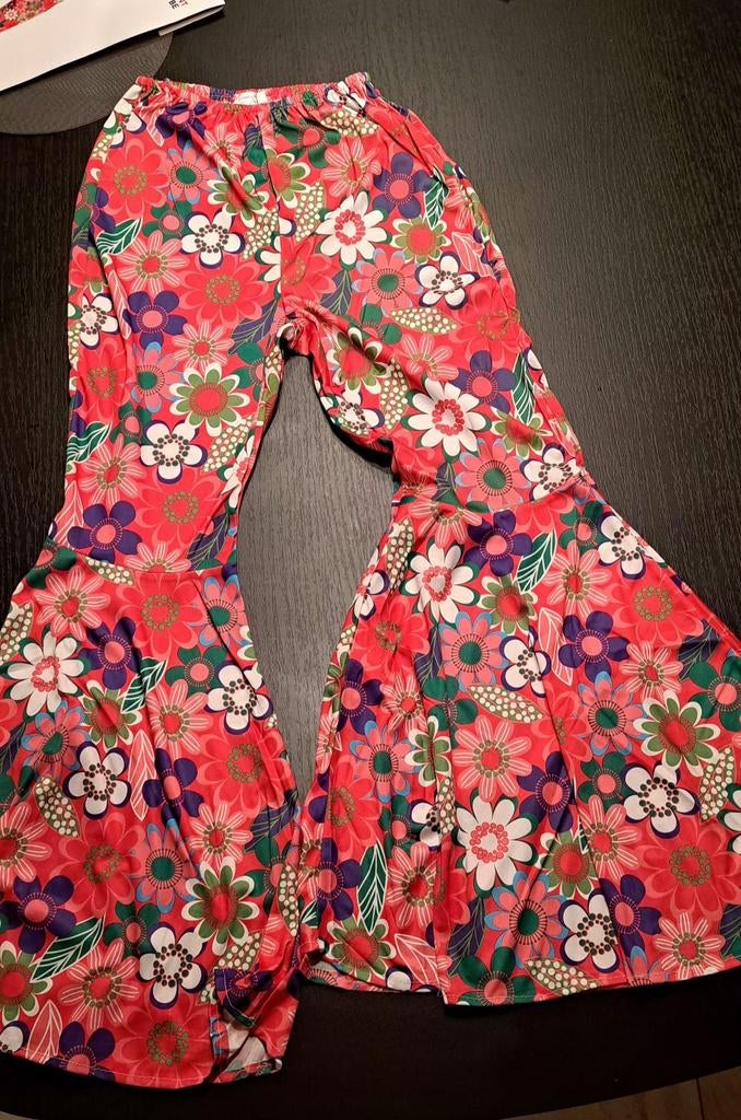 Carnavals broek Flower Power, Kleding | Dames, Carnavalskleding en Feestkleding, Ophalen of Verzenden, Zo goed als nieuw, Maat 38/40 (M)