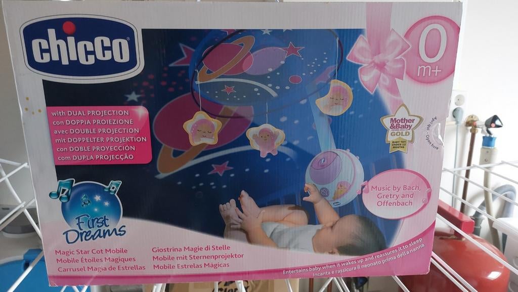 Chico muziekmobile met lichtjes, Kinderen en Baby's, Ophalen of Verzenden, Zo goed als nieuw, Mobiel