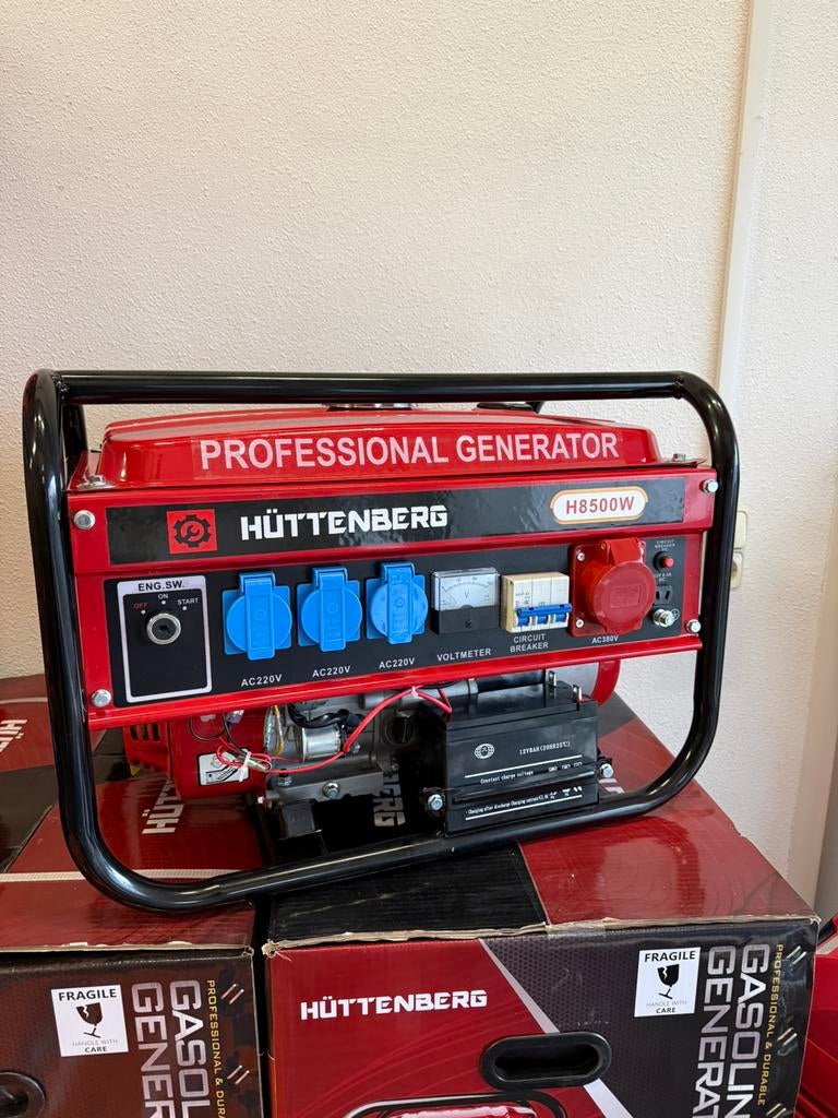 Hüttenberg keystart generator - aggregaat - 400v 230v nieuw, Doe-het-zelf en Verbouw, Aggregaten, Nieuw, Benzine, Minder dan 5 kVA