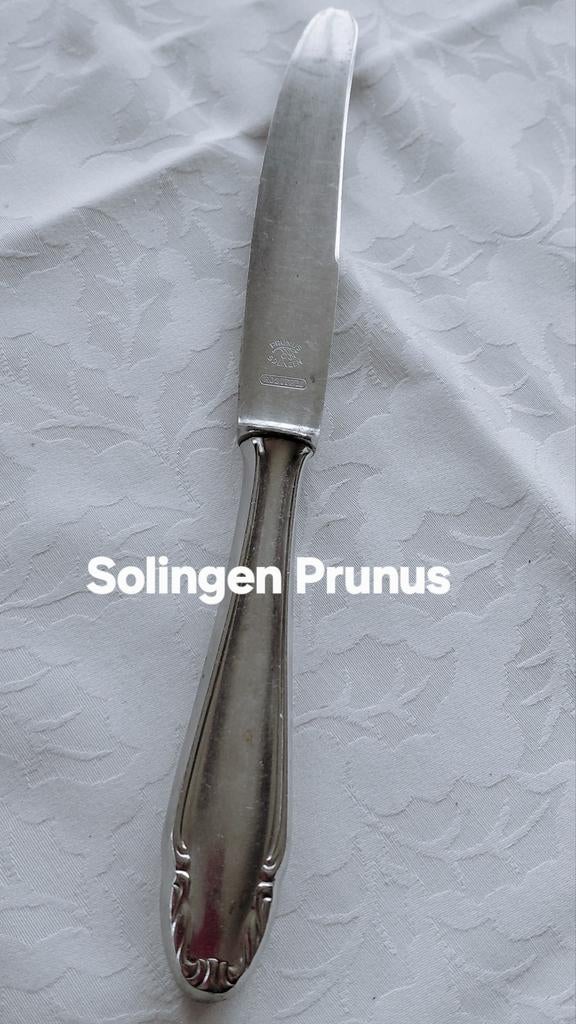 Solingen Prunus grote bewerkte mes dikke handvat, Antiek en Kunst, Ophalen of Verzenden