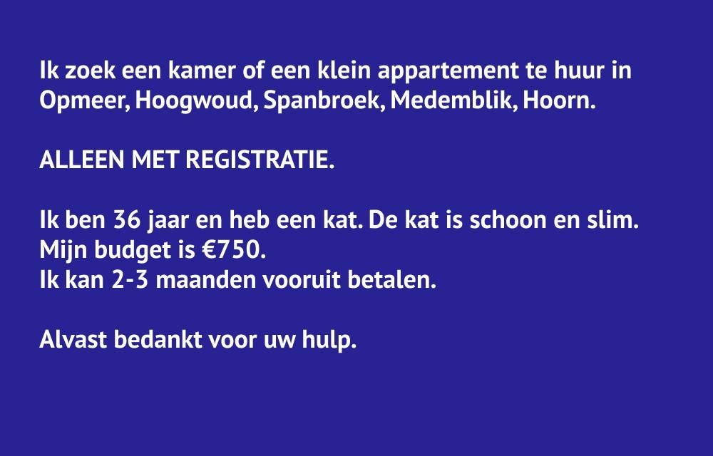 Kamer gezocht, Amsterdam